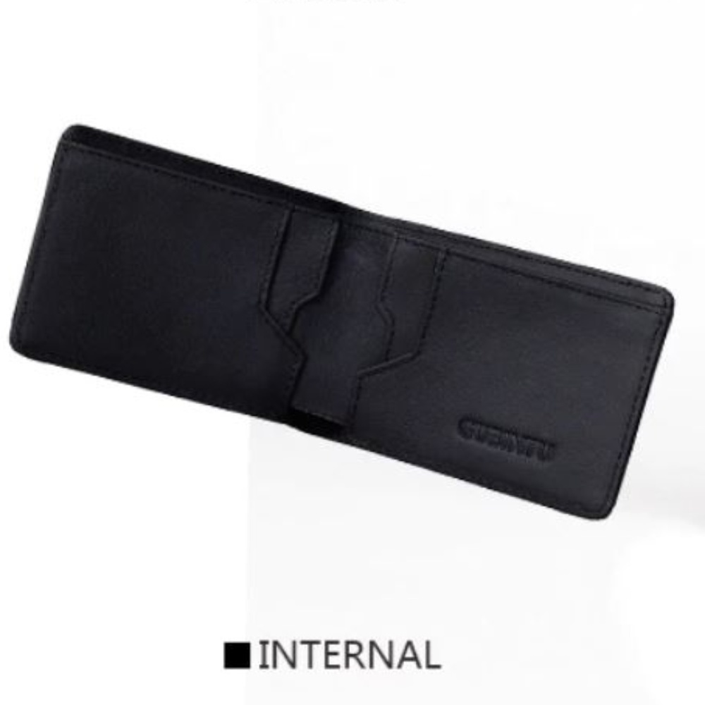 Slim Leather ID Credit Card Holder Bifold RFID - Picture 4 of 6